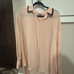 Old Navy Pink Blouse with Black Trim